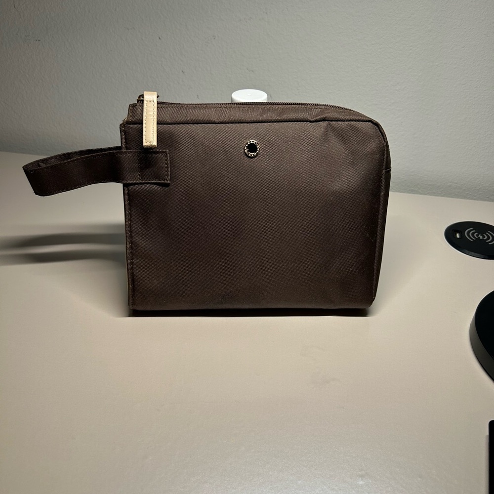 Bvlgari brown makeup or toiletry bag